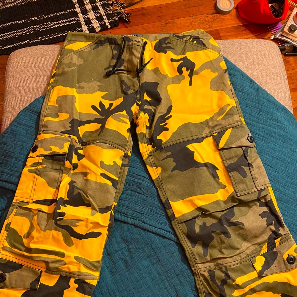 Camo combat parachute pants